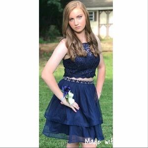 Sequin hearts two piece dress